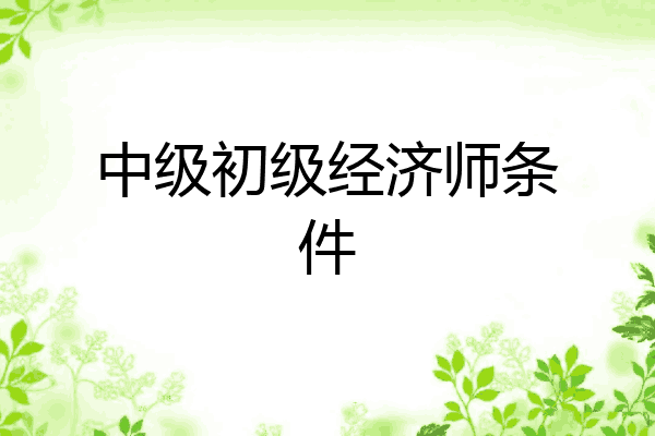 中级初级经济师条件