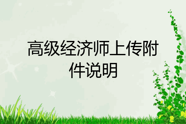 高级经济师上传附件说明