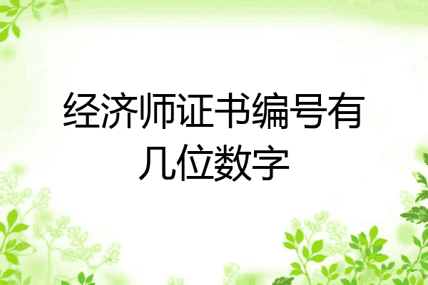 经济师证书编号有几位数字