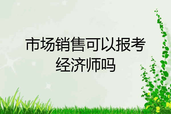 市场销售可以报考经济师吗