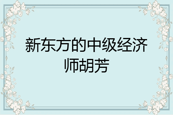 新东方的中级经济师胡芳