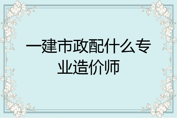 一建市政配什么专业造价师