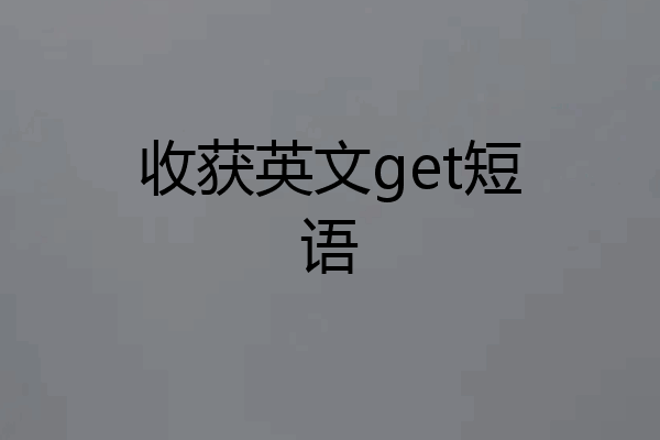 收获英文get短语