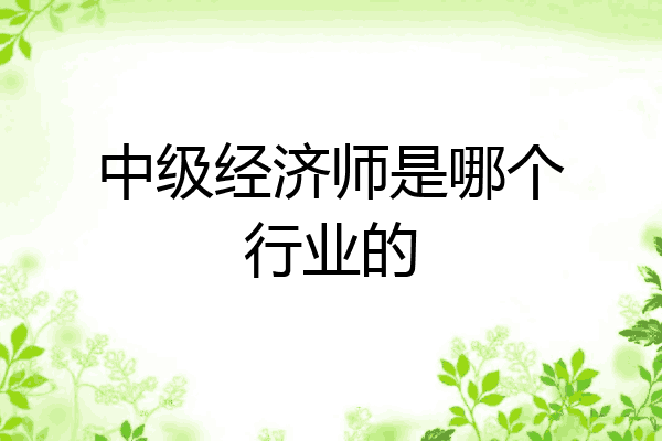 中级经济师是哪个行业的