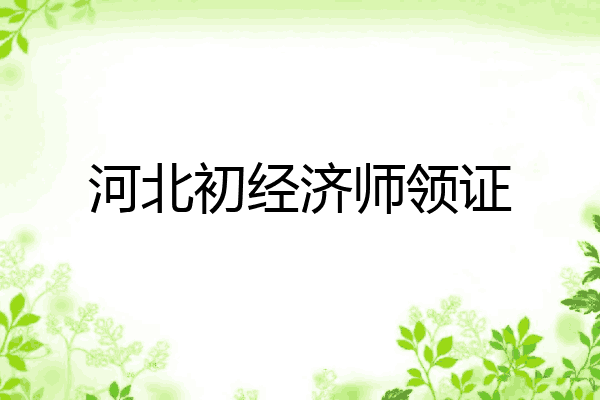 河北初经济师领证
