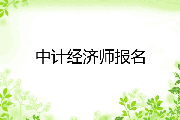 中计经济师报名