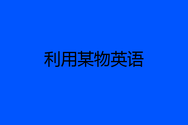 利用某物英语