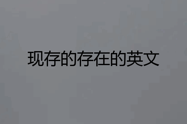 现存的存在的英文