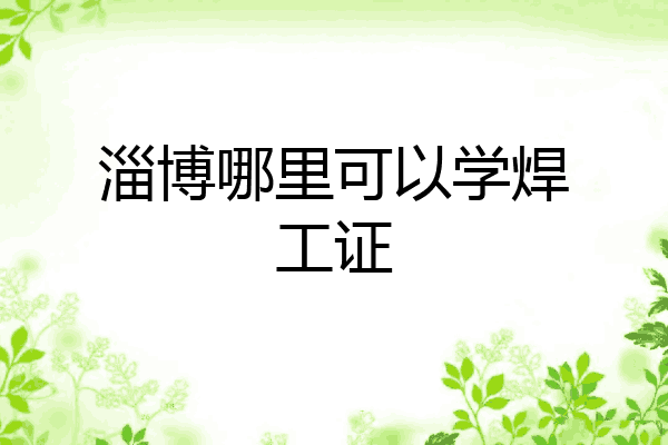 淄博哪里可以学焊工证