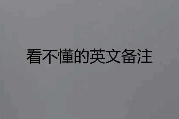 看不懂的英文备注