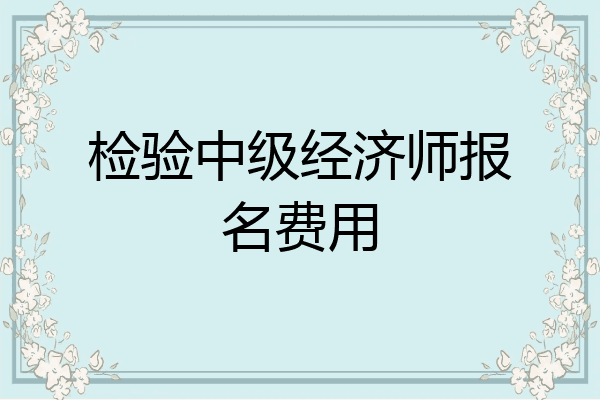 检验中级经济师报名费用