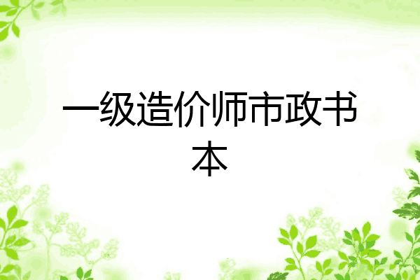 一级造价师市政书本