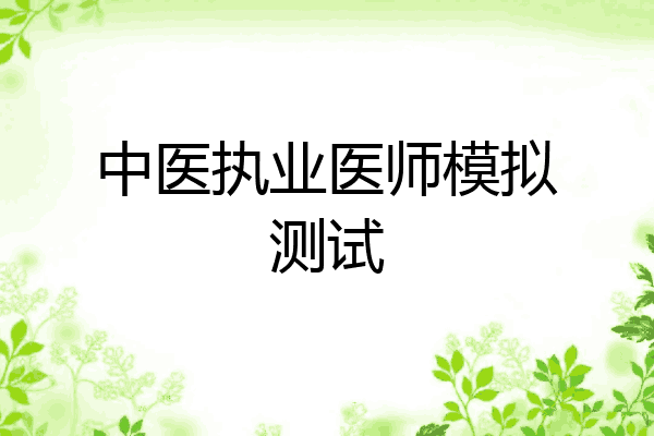 中医执业医师模拟测试