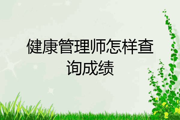 健康管理师怎样查询成绩
