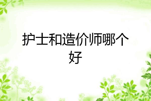 护士和造价师哪个好