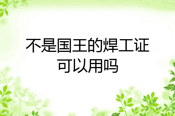 不是国王的焊工证可以用吗