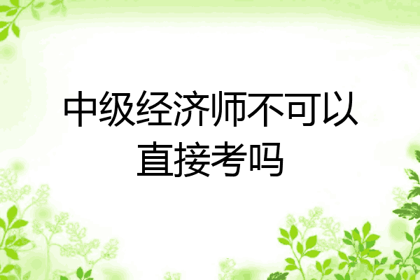 中级经济师不可以直接考吗