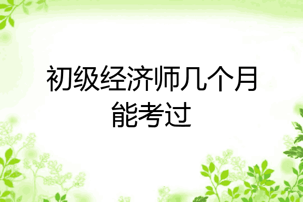 初级经济师几个月能考过