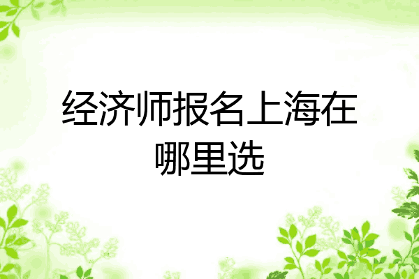 经济师报名上海在哪里选