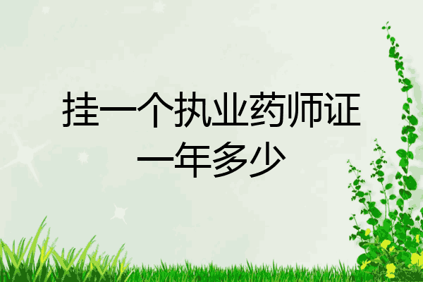 挂一个执业药师证一年多少