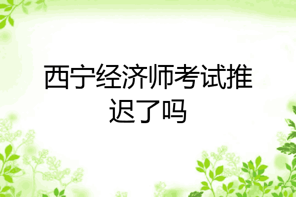 西宁经济师考试推迟了吗