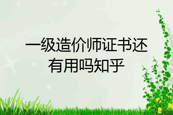 一级造价师证书还有用吗知乎