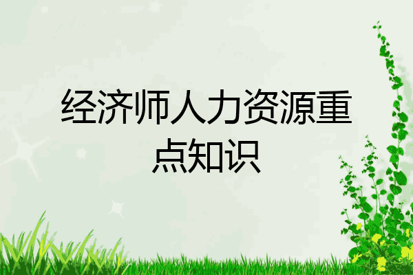 经济师人力资源重点知识