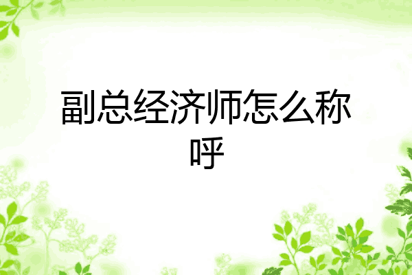 副总经济师怎么称呼