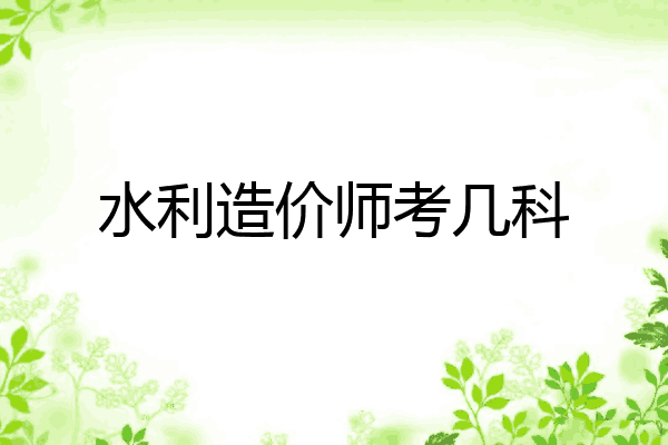 水利造价师考几科