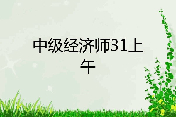 中级经济师31上午
