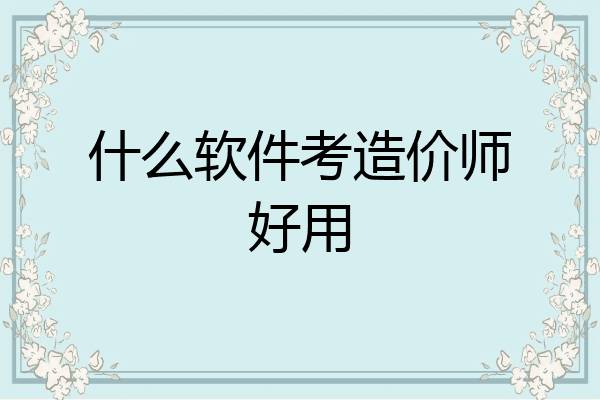 什么软件考造价师好用