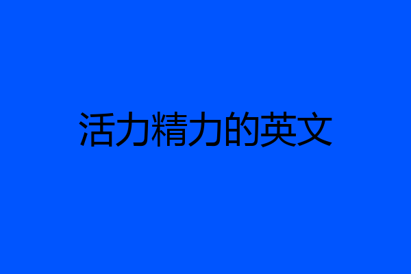 活力精力的英文