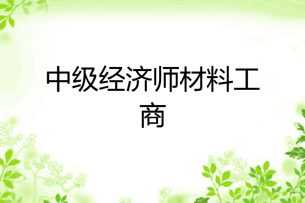 中级经济师材料工商