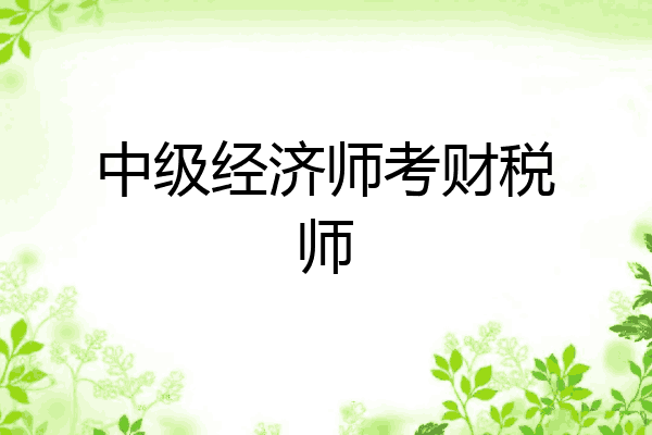 中级经济师考财税师