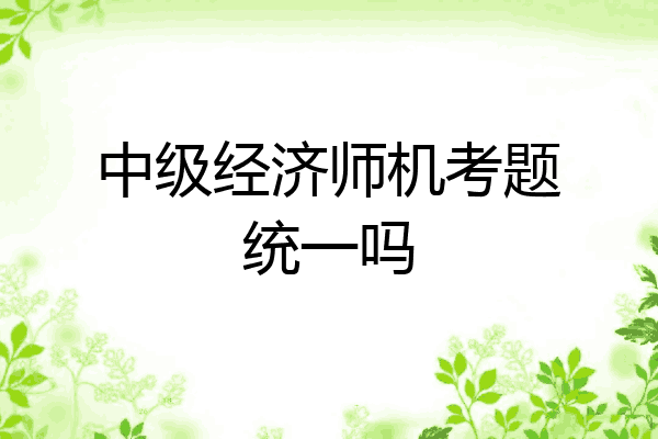 中级经济师机考题统一吗