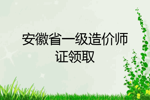 安徽省一级造价师证领取