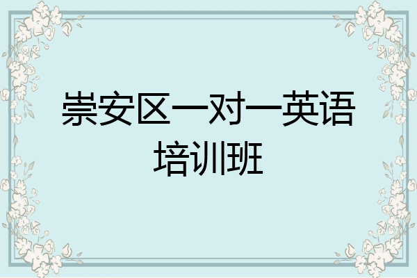崇安区一对一英语培训班
