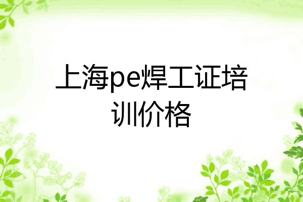 上海pe焊工证培训价格