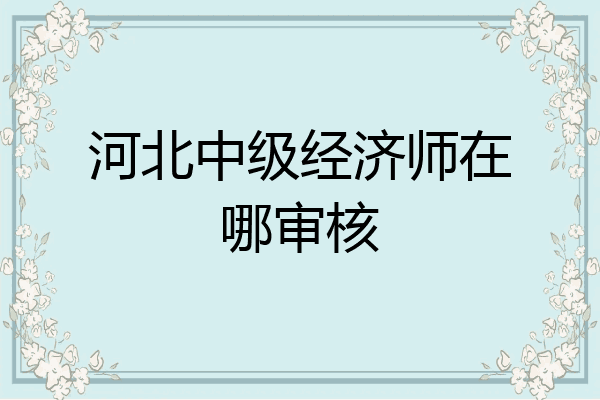 河北中级经济师在哪审核