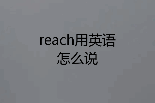 reach用英语怎么说