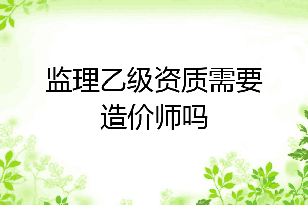 监理乙级资质需要造价师吗