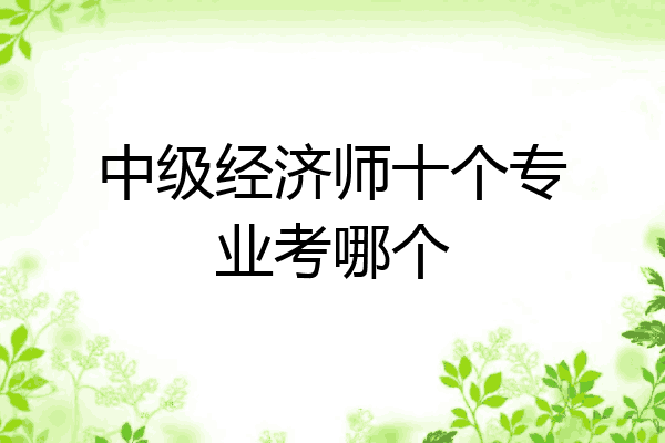 中级经济师十个专业考哪个
