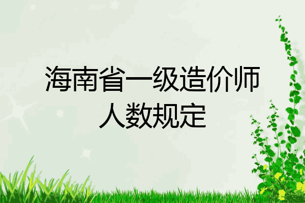 海南省一级造价师人数规定