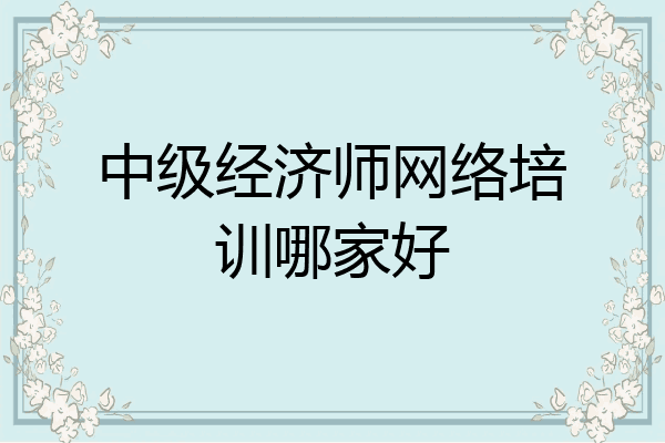 中级经济师网络培训哪家好