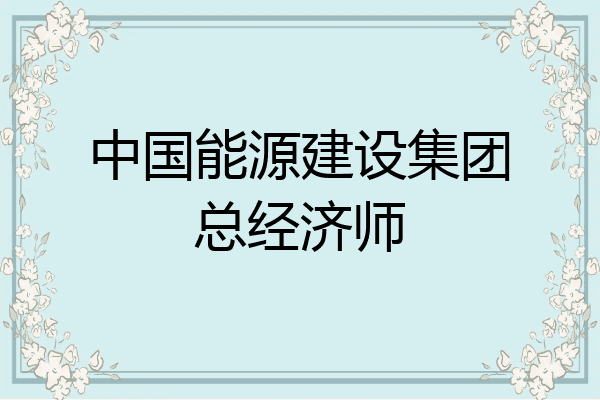 中国能源建设集团总经济师