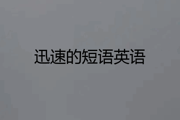 迅速的短语英语