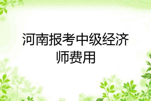 河南报考中级经济师费用
