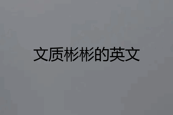文质彬彬的英文