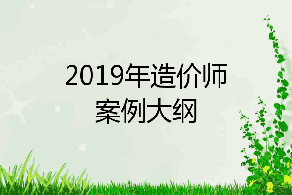 2019年造价师案例大纲