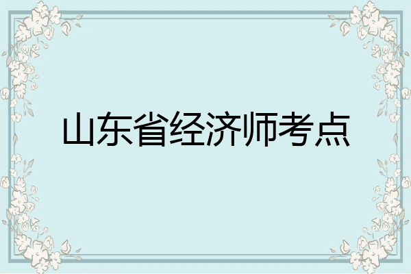 山东省经济师考点